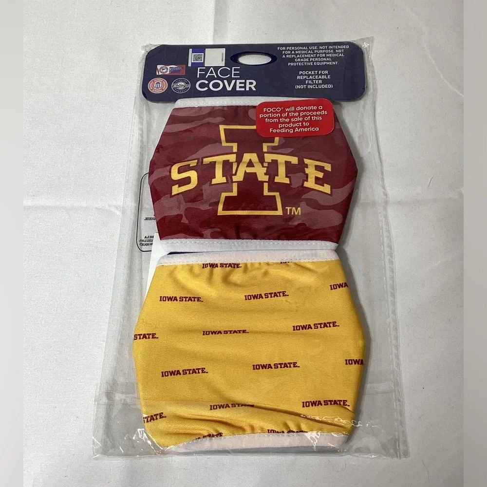 Foco Iowa State Set of 2 Adult Face Covers